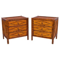 Pair of Vintage British Colonial Style Faux Bamboo Stands