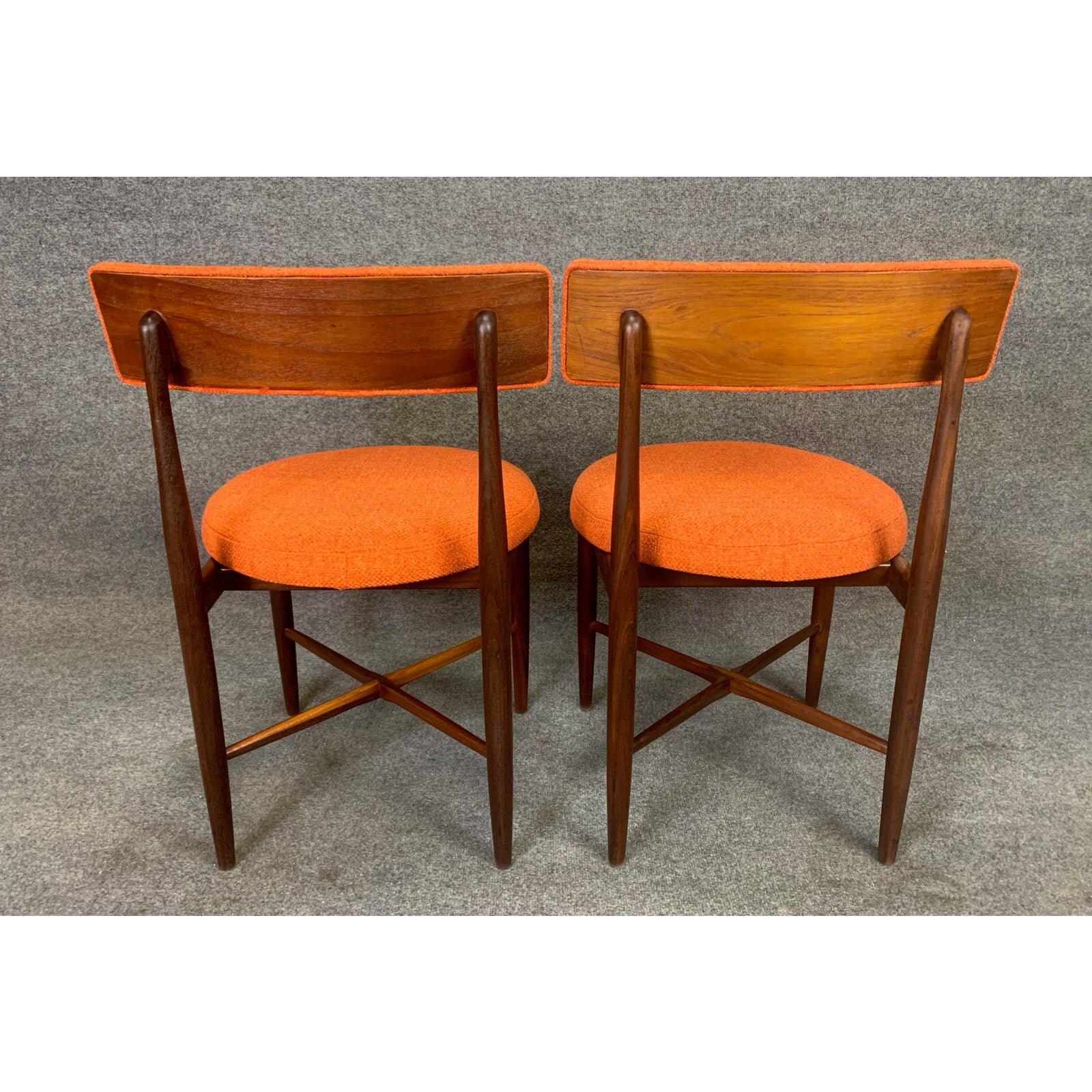 English Pair of Vintage British Mid Century Modern Teak Accent Chairs by G Plan
