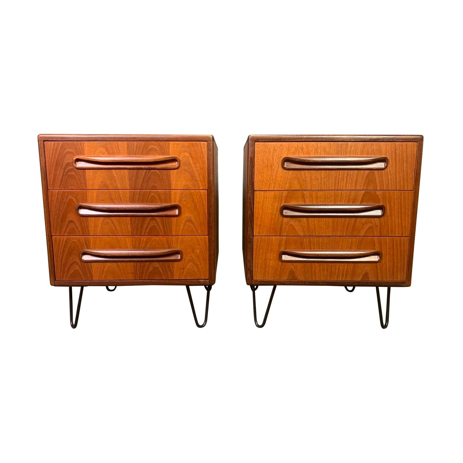Pair of Vintage British Midcentury Teak "Fresco" Nightstands by G Plan
