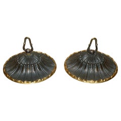 PAIR OF VINTAGE BRONZE AND GILT BRONZE CEILING & CHANDELIER LIGHT HOOKs