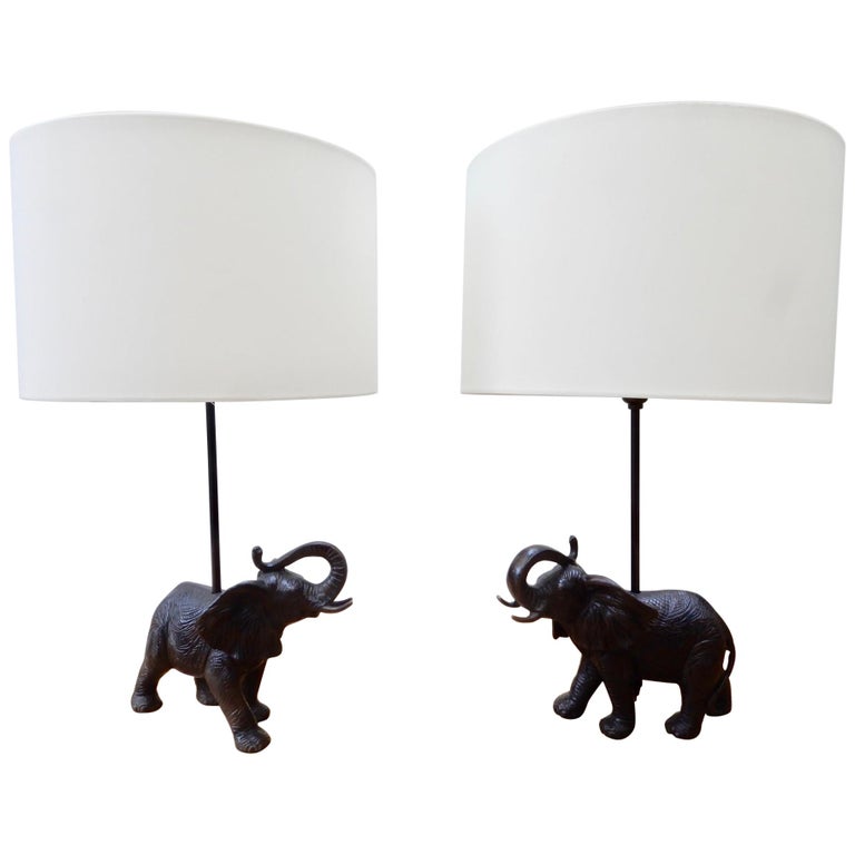 Elephant Table Lamps 44 For Sale On 1stdibs Lampe de table elephant or lampe de chevet lampe chambre lampe de table neuf. pair of vintage bronze black patina elephant lamps