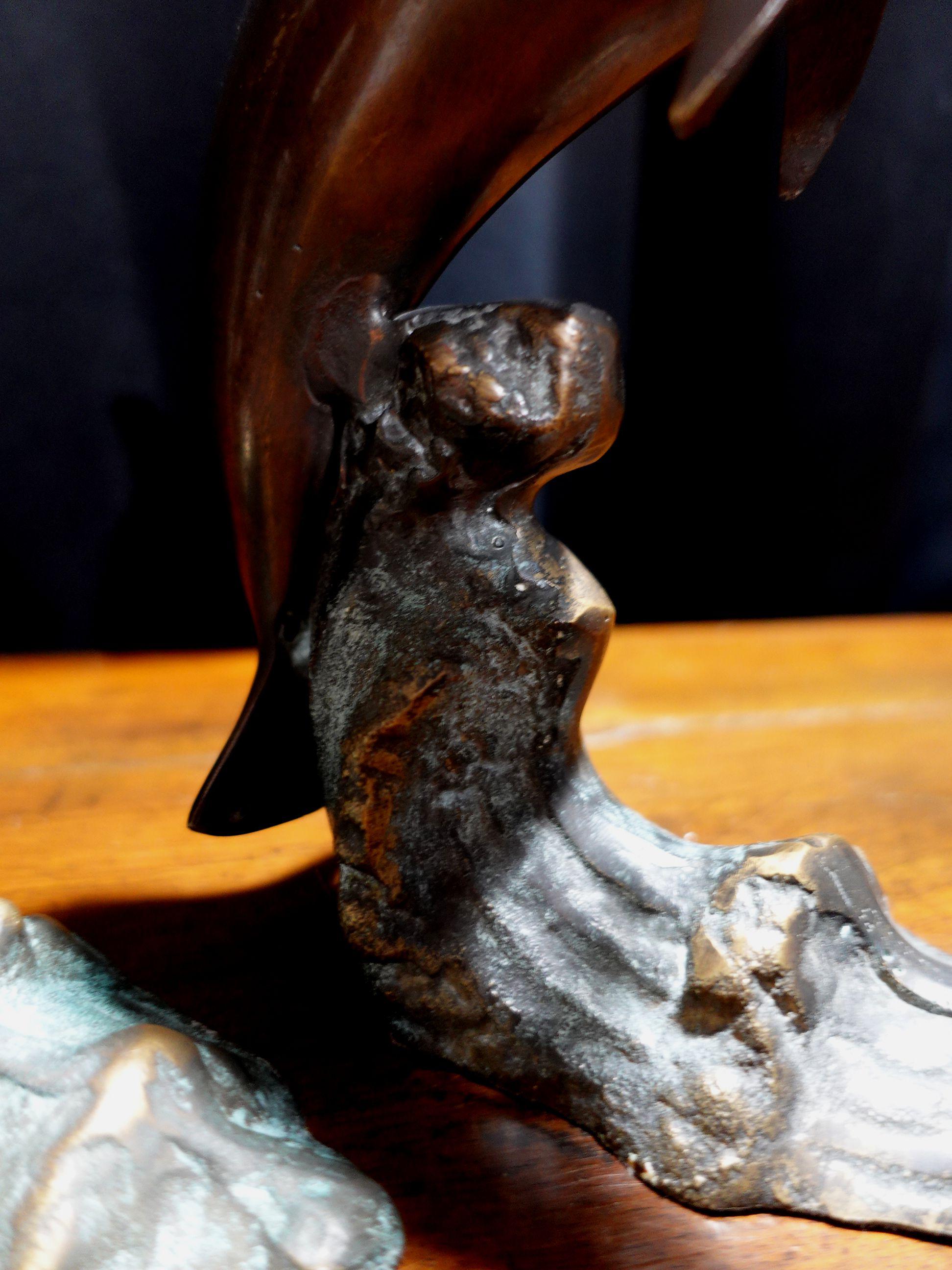 Pair of Vintage Bronze Bookend Dolphins For Sale 6