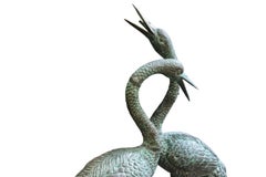 Pair of large Vintage Bronze Crane Birds