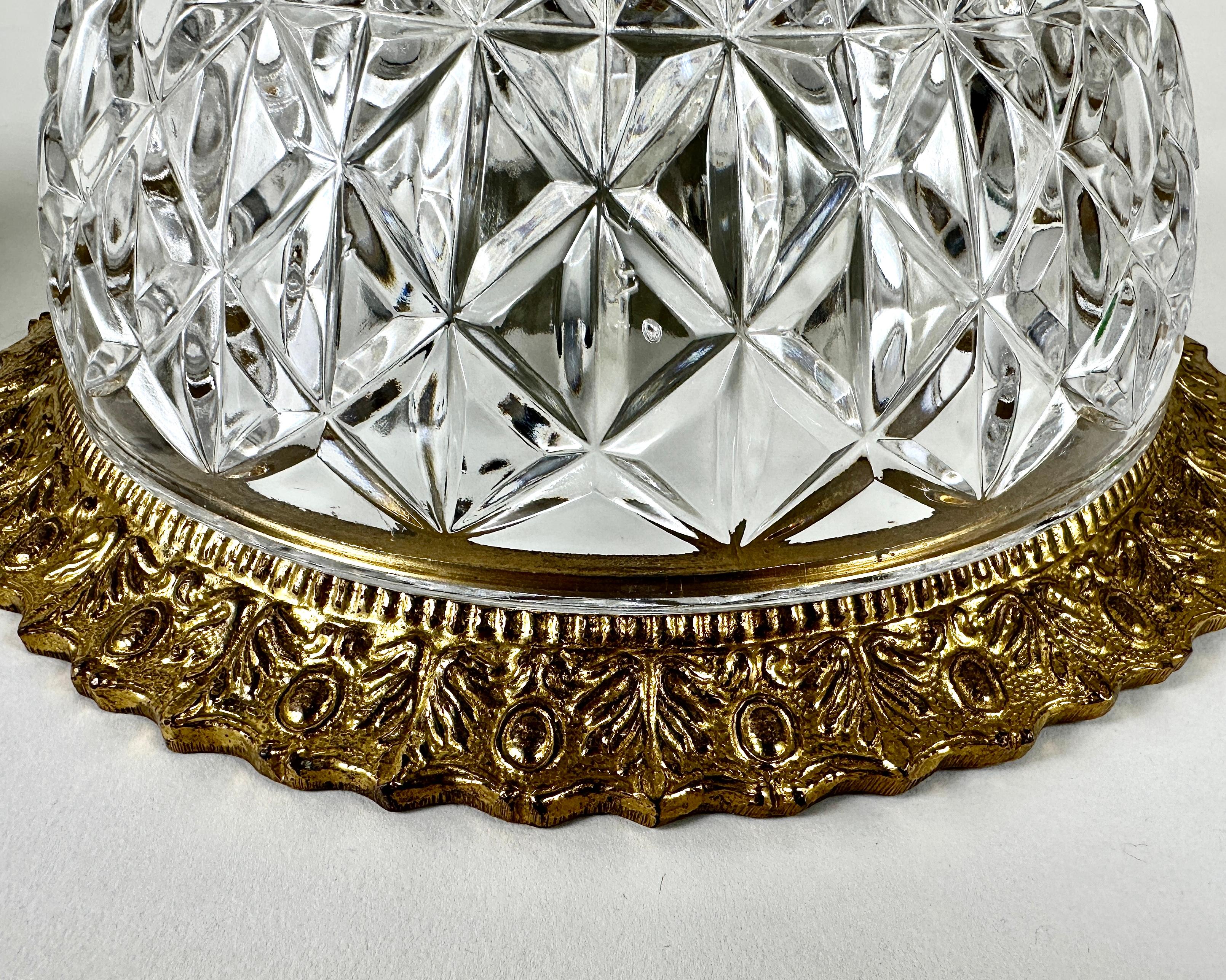 Coppia di lampade lampadario in bronzo e cristallo d'epoca - Illuminazione elegante in vendita 1