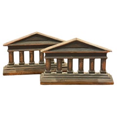 Pair of Vintage Bronze Greek Columns / Parthenon Bookends