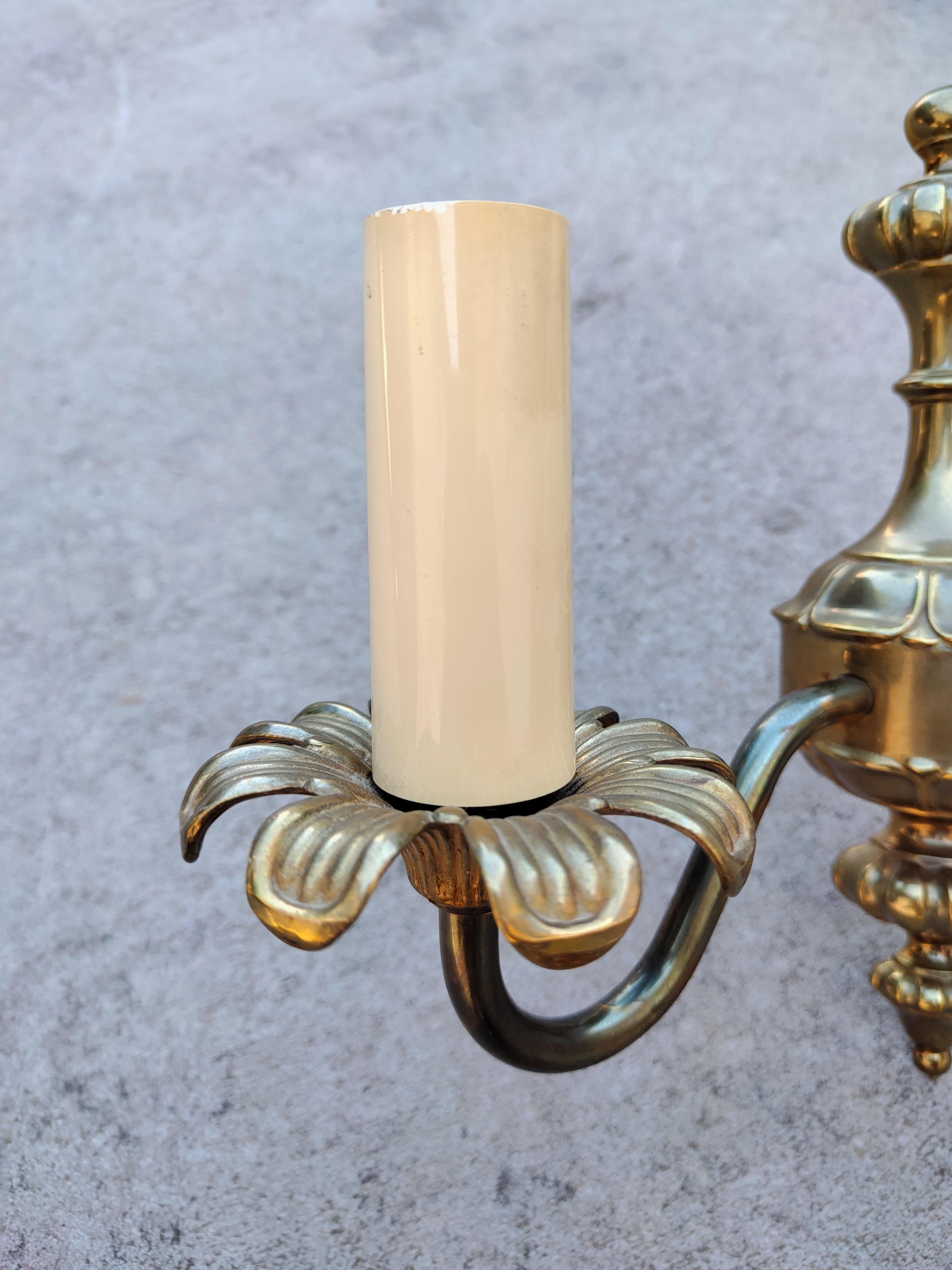 Neoclassical Pair of Vintage Bronze Sconces by J. Sommer, Made in Sweden in 1960s For Sale