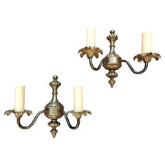 Pair of Used Bronze Sconces by J. Sommer, Made in Sweden in 1960s