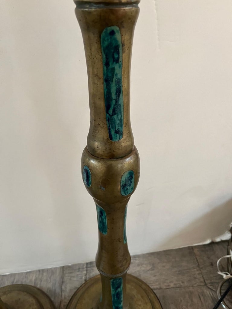 Mexican Pair of Vintage Bronze Table Lamp Designed by Pepe Mendoza For Sale