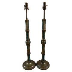 Pair of Vintage Bronze Table Lamp Designed by Pepe Mendoza