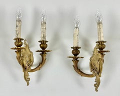 Pair of Vintage Bronze Wall Sconces - Belgium, 1960s