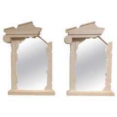 Pair of Vintage Brutalist Lit Mirrors, 1980s