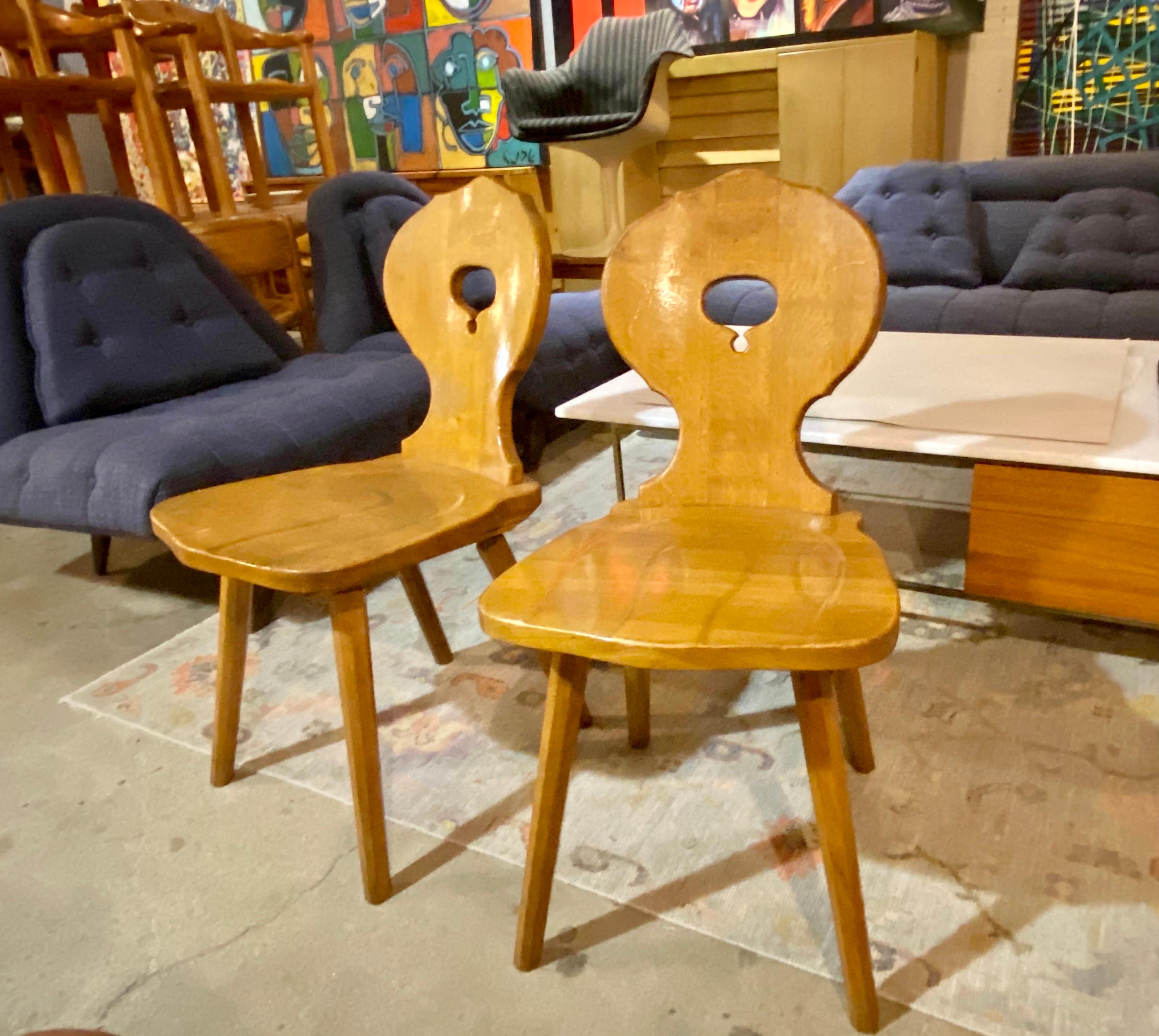 Pair of Vintage Brutalist Oak Chairs 4
