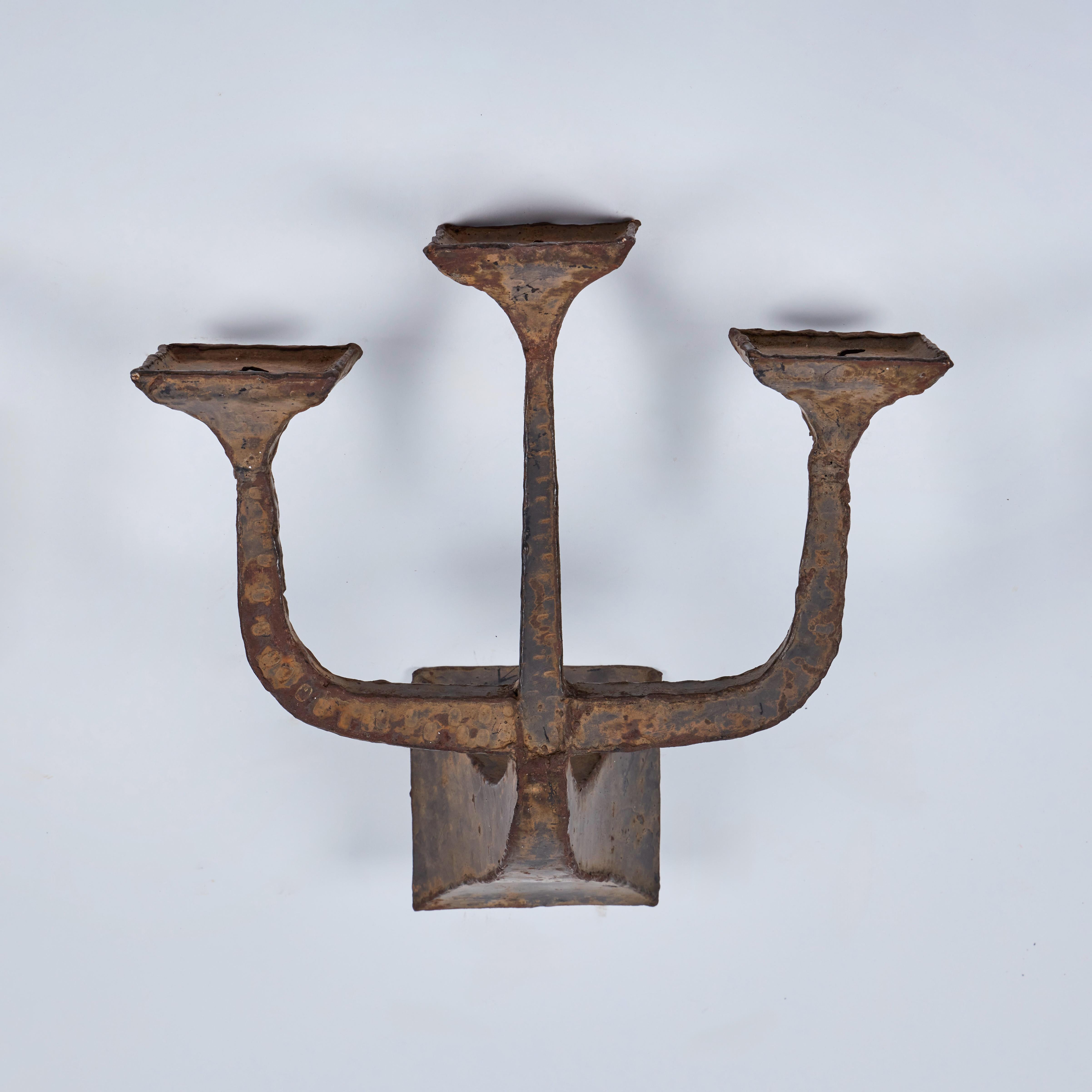 American Pair of Vintage Brutalist Sconces For Sale