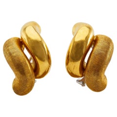 Coppia di orecchini d'epoca Buccellati in oro giallo 18k Torchon San Marco