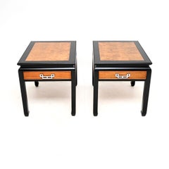 Pair of Vintage Burr Elm Side Tables by Raymond Sobota