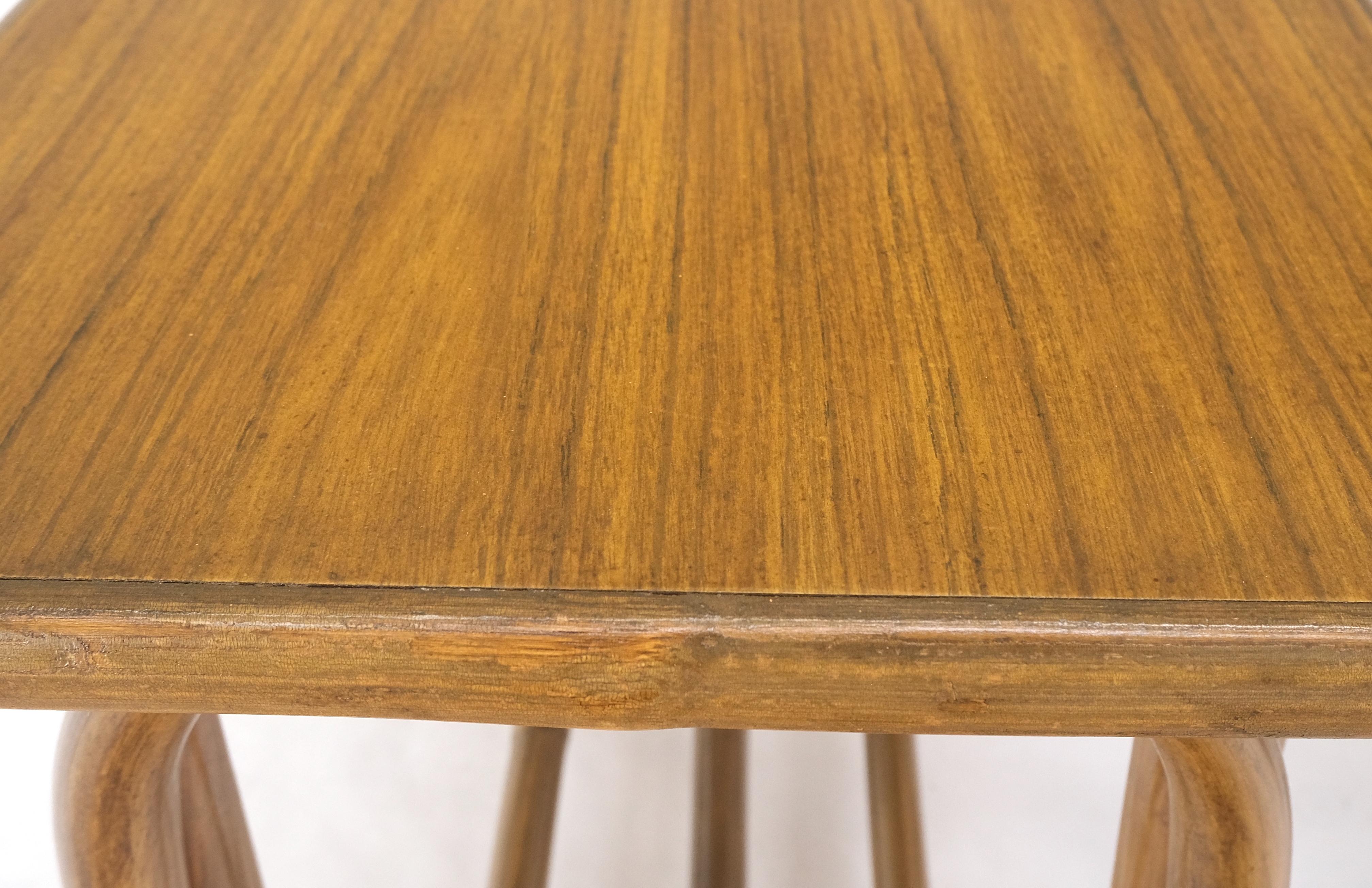 Pair of Vintage c1970s Rattan Bamboo Laminated Tops Rectangle End Side Tables For Sale 3