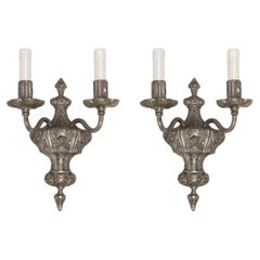 Pair of Vintage Caldwell Silver Two Arm Sconces