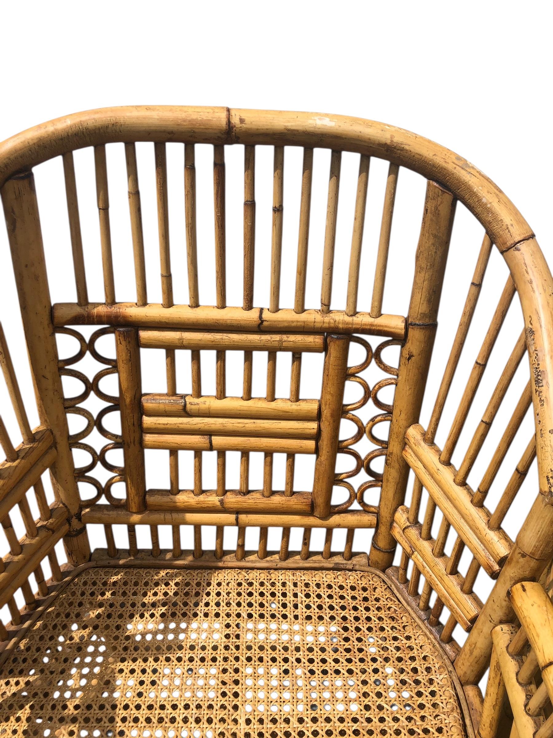 Bohemian Pair of Vintage Calif-Asia Brighton Pavilion Rattan Chairs For Sale