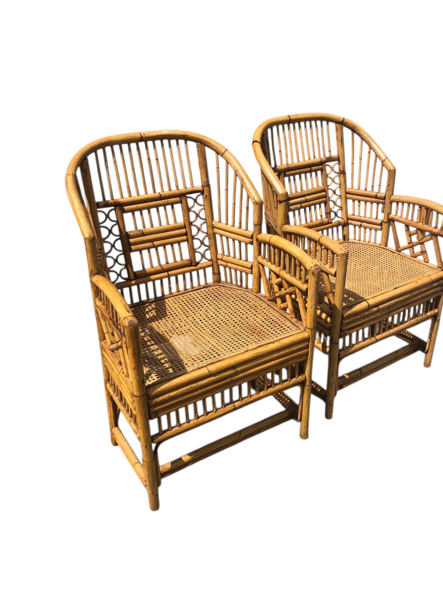 Pair of Vintage Calif-Asia Brighton Pavilion Rattan Chairs For Sale 2