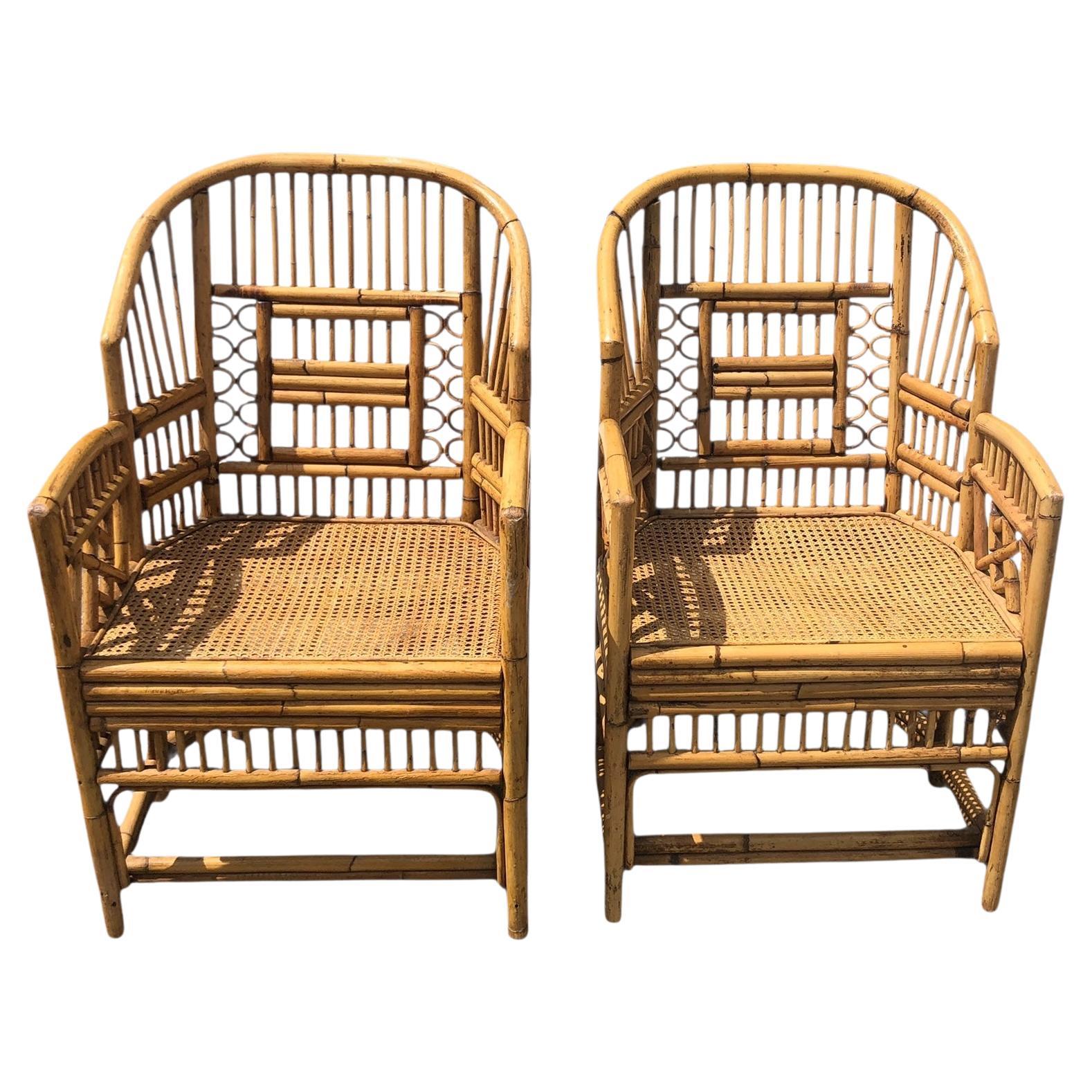 Pair of Vintage Calif-Asia Brighton Pavilion Rattan Chairs
