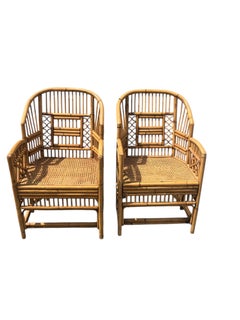 Pair of Vintage Calif-Asia Brighton Pavilion Rattan Chairs
