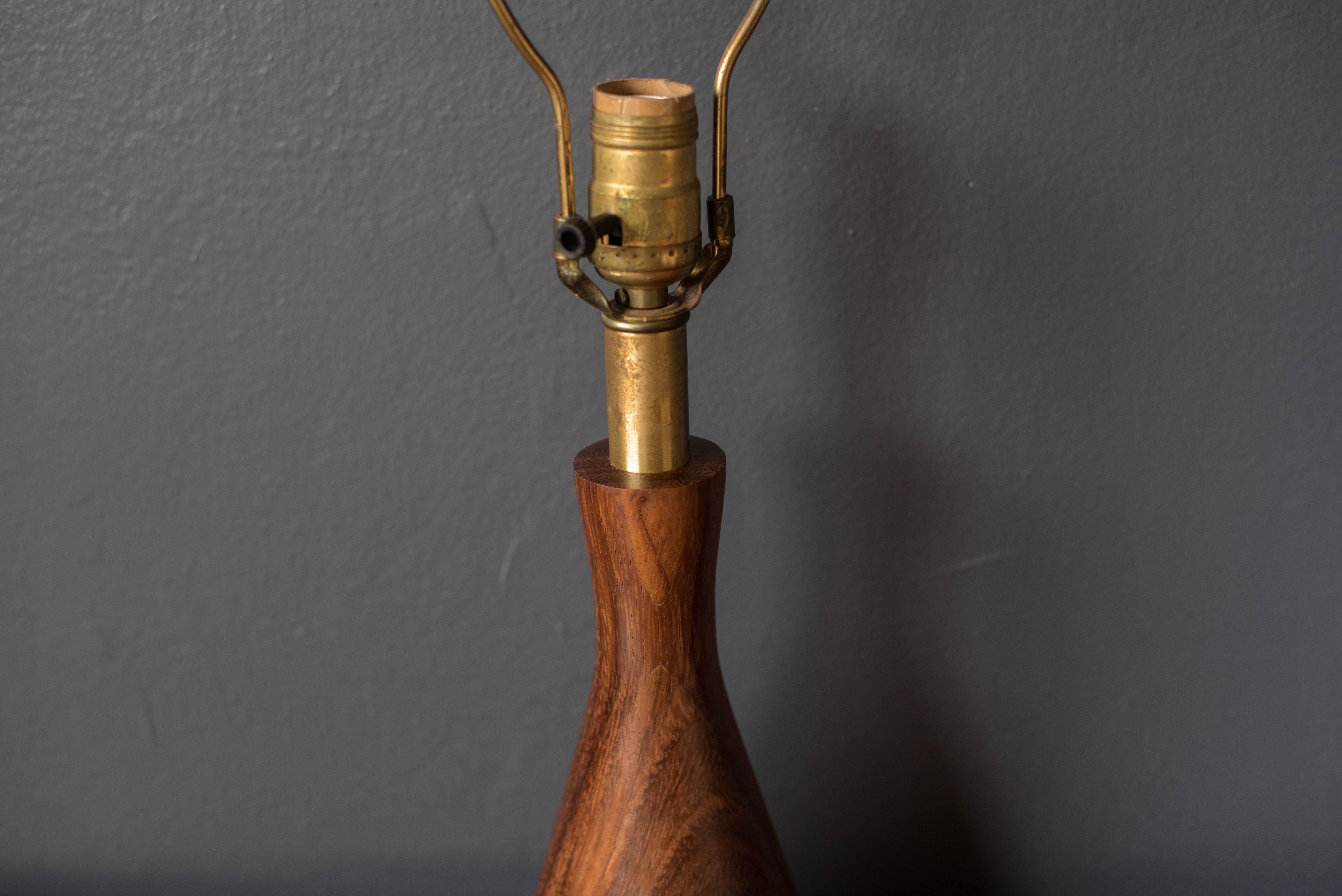 Pair of Vintage California Modern Mahogany Lamps by Raymond Pfennig 1