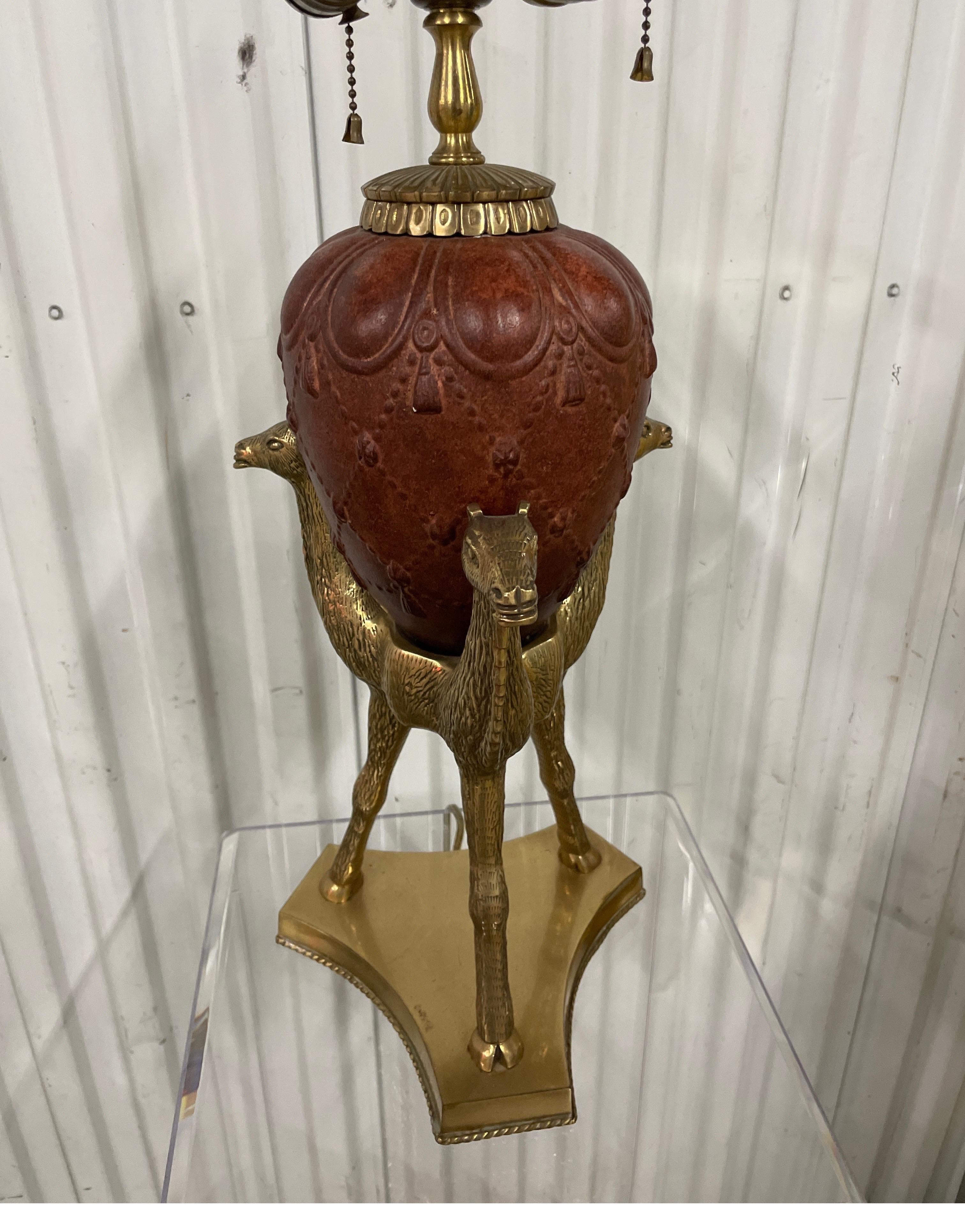 American Pair of Vintage Camel Lamps by Chapman For Sale