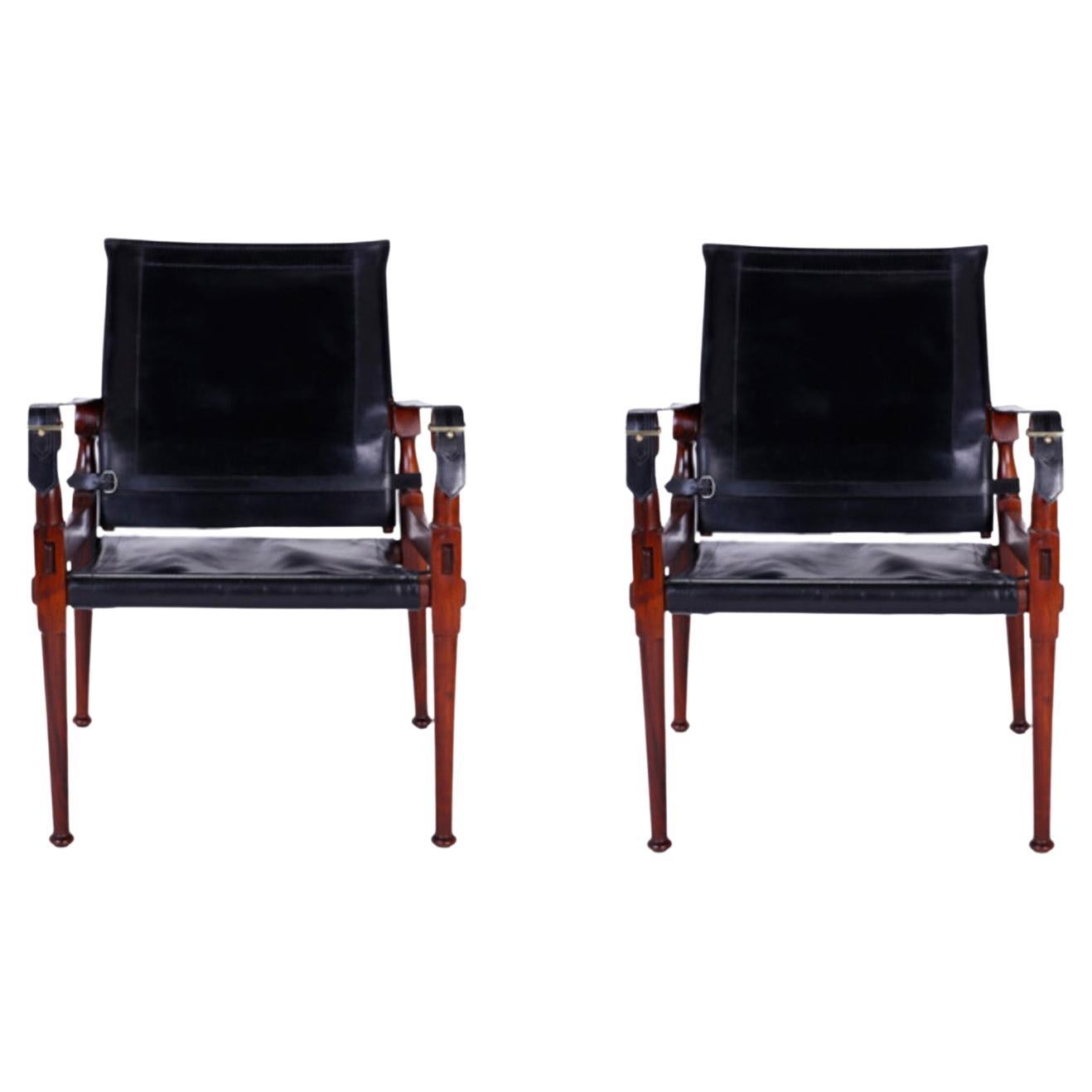 Pair of Vintage Campaign Safari Chairs