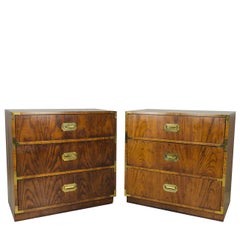 Pair of Vintage Campaigner Chests by Dixie