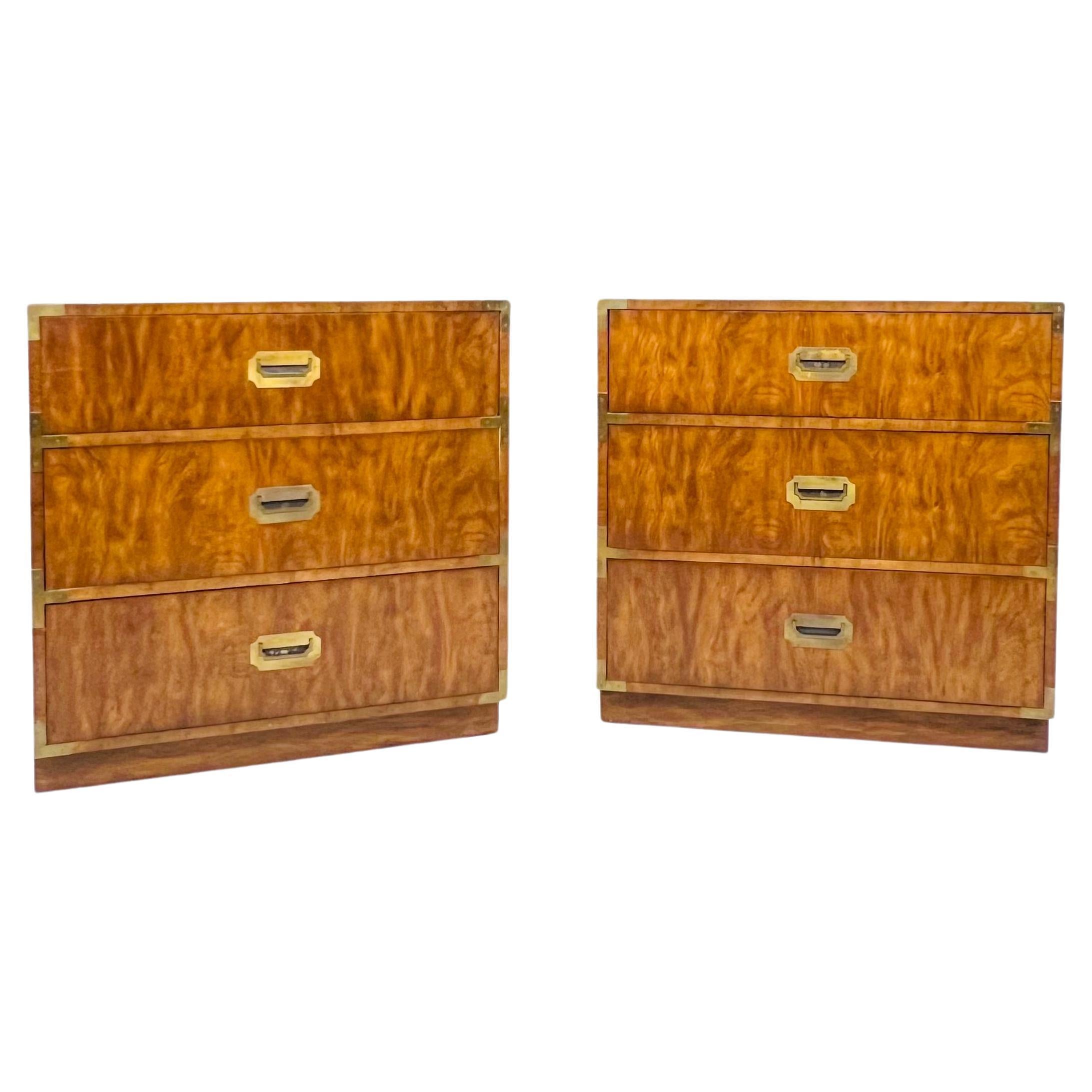 Pair of Vintage Campaigner Chests by Dixie For Sale