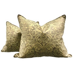 Pair of Vintage Campanelle Pattern Fortuny Pillows Pair of Vintage Campanelle Pattern Fortuny Pillows