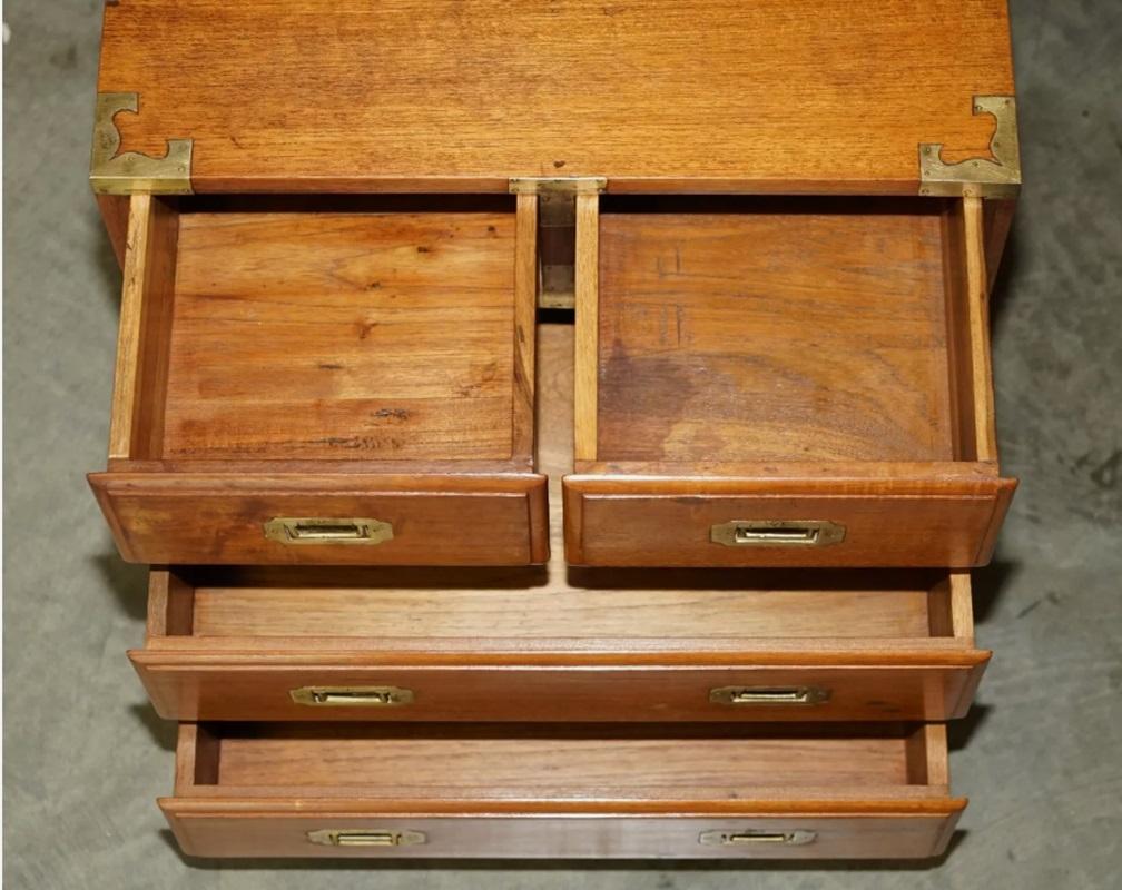 PAR DE CAMARAS MILITARES DE MADERA DE CAMPAÑA DE ÉPOCA MESA DE LADO DE LA CAMA MESA DE LADO DE LA NOCHE ESCRITORIOS en venta 11