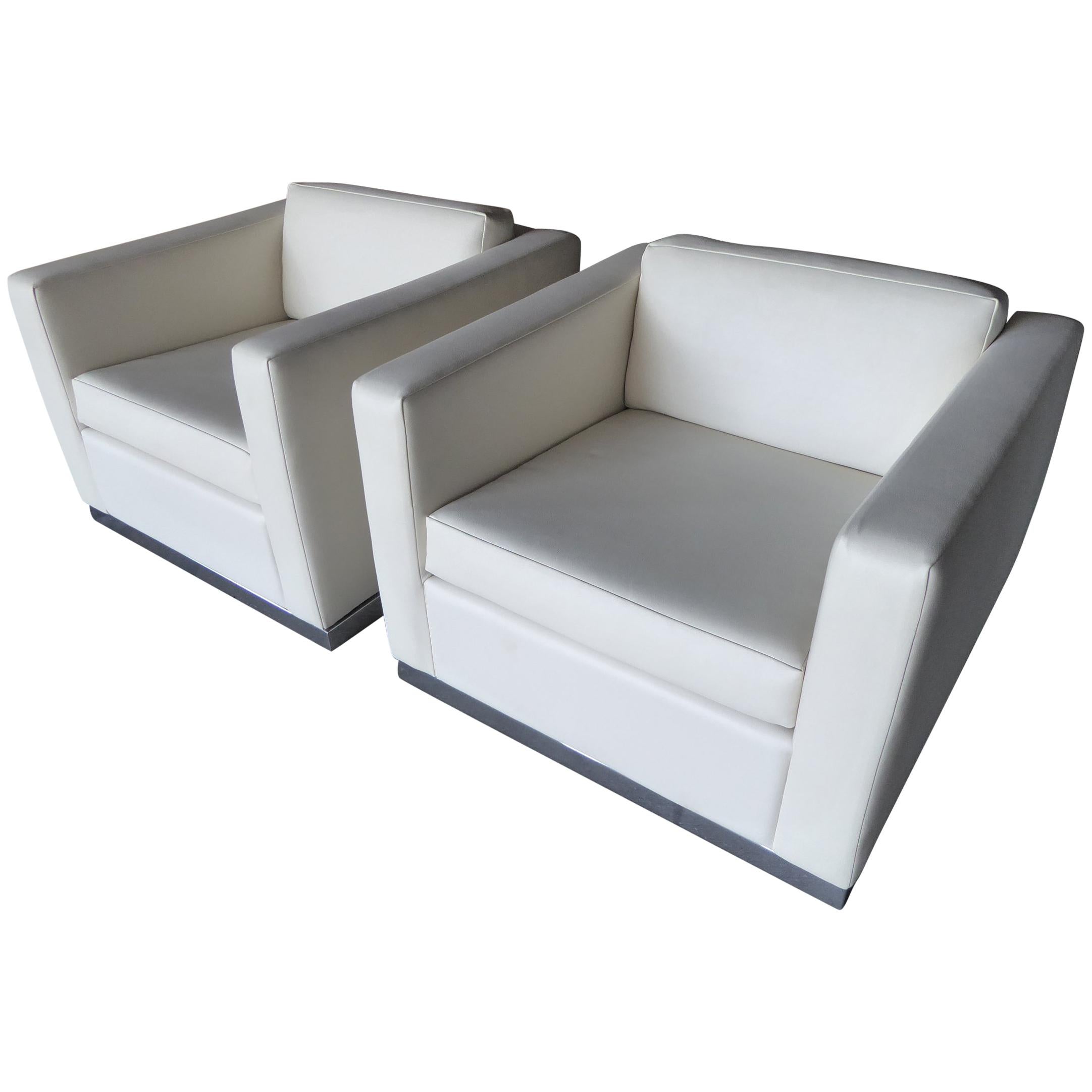 Pair of Vintage Canadian Cube Chairs For Sale