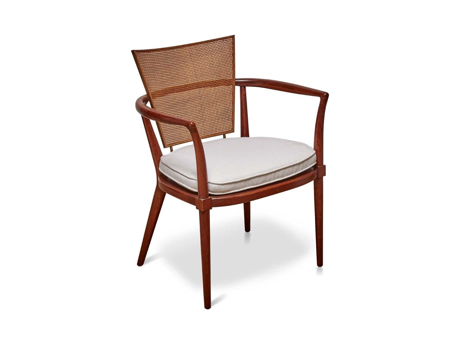 Mid-Century Modern Pair of Vintage Cane Back Chairs by Bert England