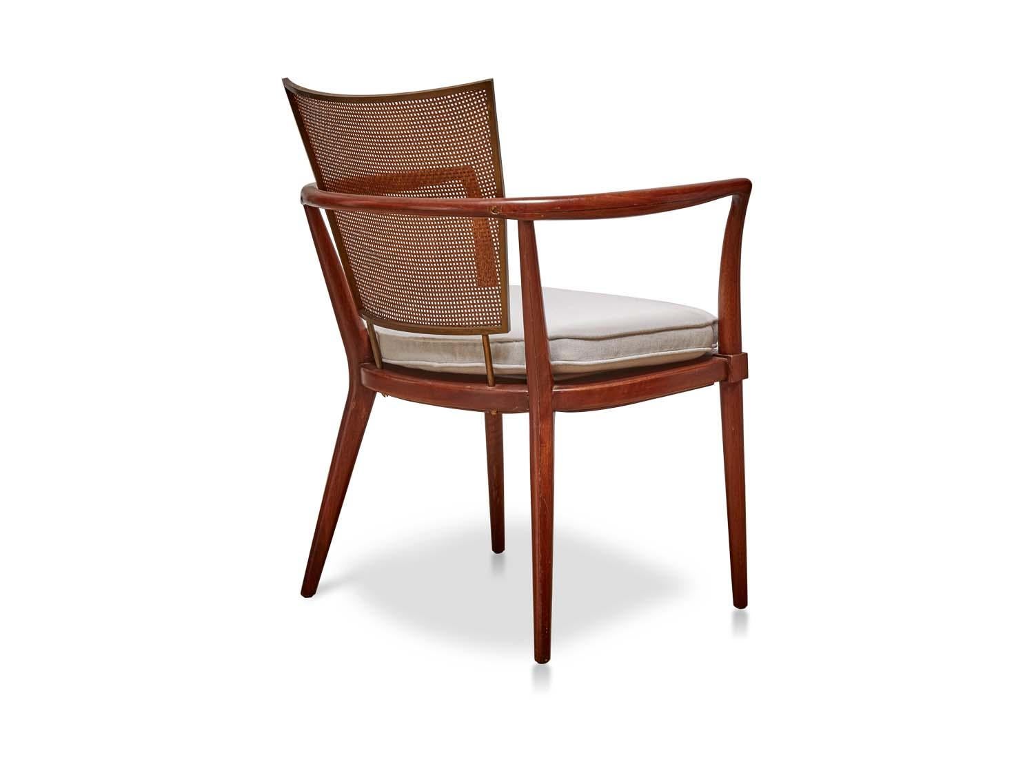 Pair of Vintage Cane Back Chairs by Bert England In Excellent Condition In Los Angeles, CA