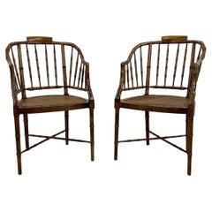 Pair of Antique Cane Seat Side Chairs