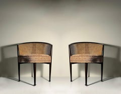 Pair of Vintage Caneback Side Chairs by Edward Wormley for Dunbar