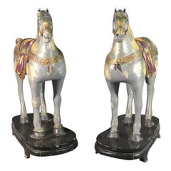 Pair of Vintage Carousel Horses in Original Painted Finish, Circa 1910
