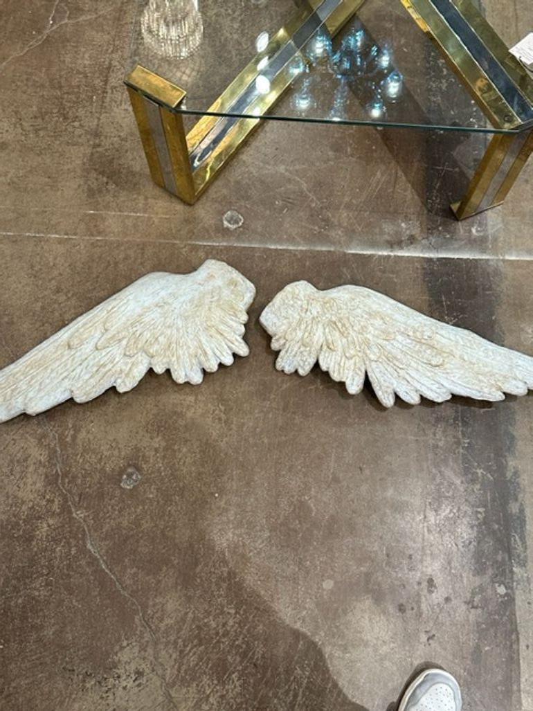 Pair of Vintage Carved and Giltwood Wings For Sale 1