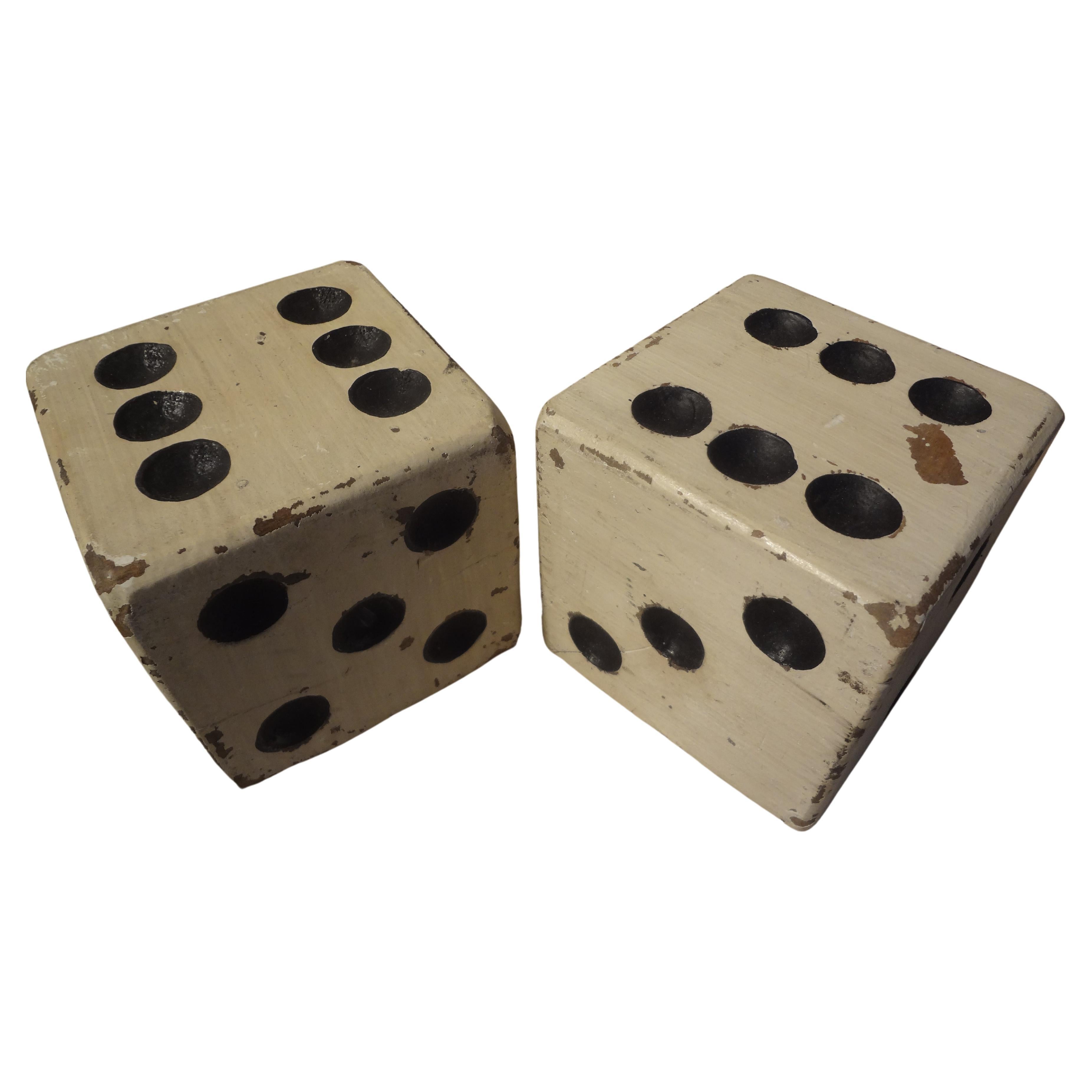Vintage Large Solid Wood Dice 7cm Square Hand Made 3 sizes UK Made 