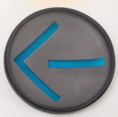 Pair of Vintage Cast Glass Traffic Light Lenses