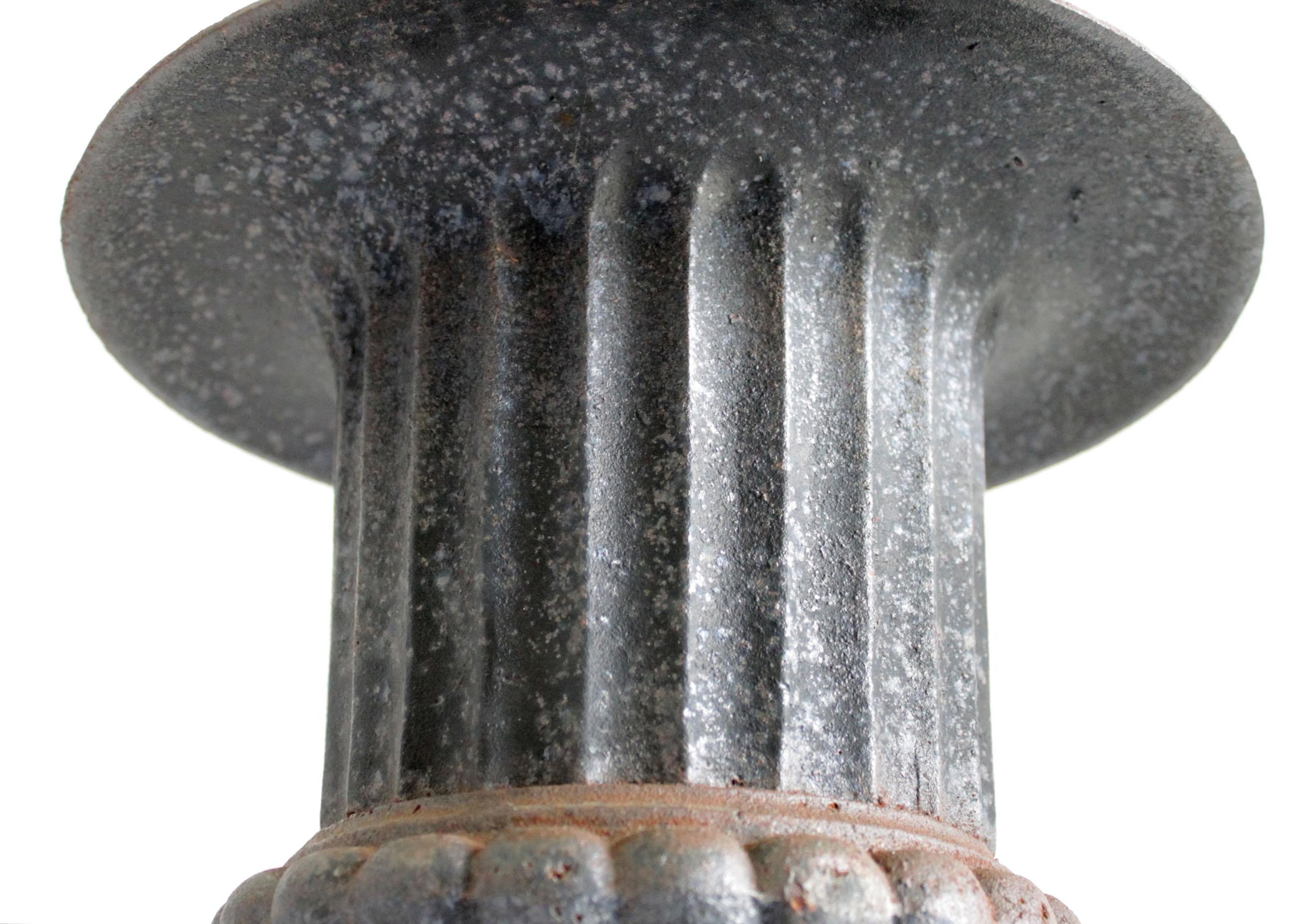 Pair of Vintage Cast Iron Pedestal Urns 2