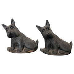 Pair of Vintage Cast Iron Scottie Book Ends