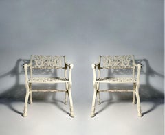 Pair of Vintage Cast Metal Chairs by Karl Freidrich Schinkel