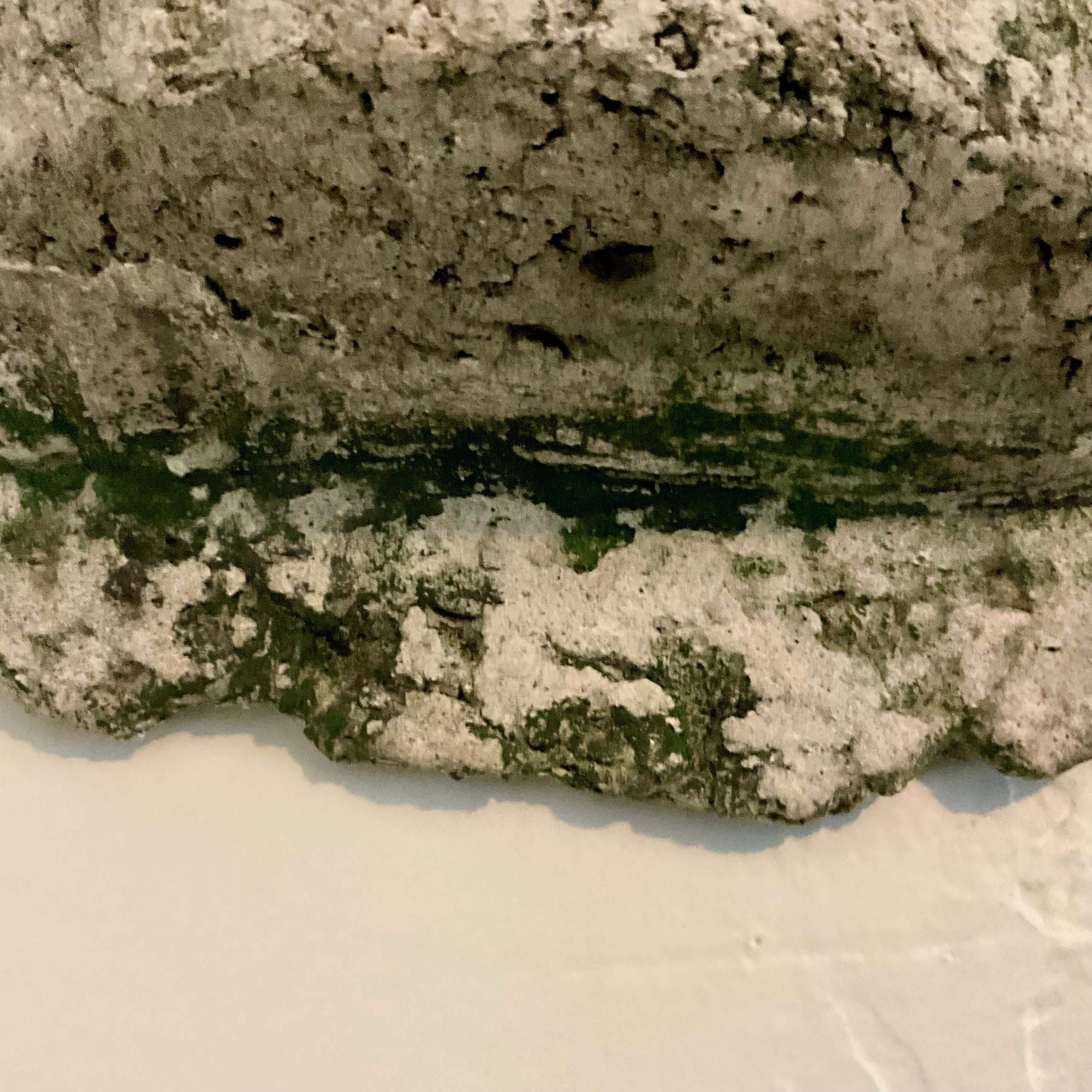 Fatto a mano Coppia di fioriere da parete in pietra fusa d'epoca, stile Coral Rock, proprietà della Florida in vendita