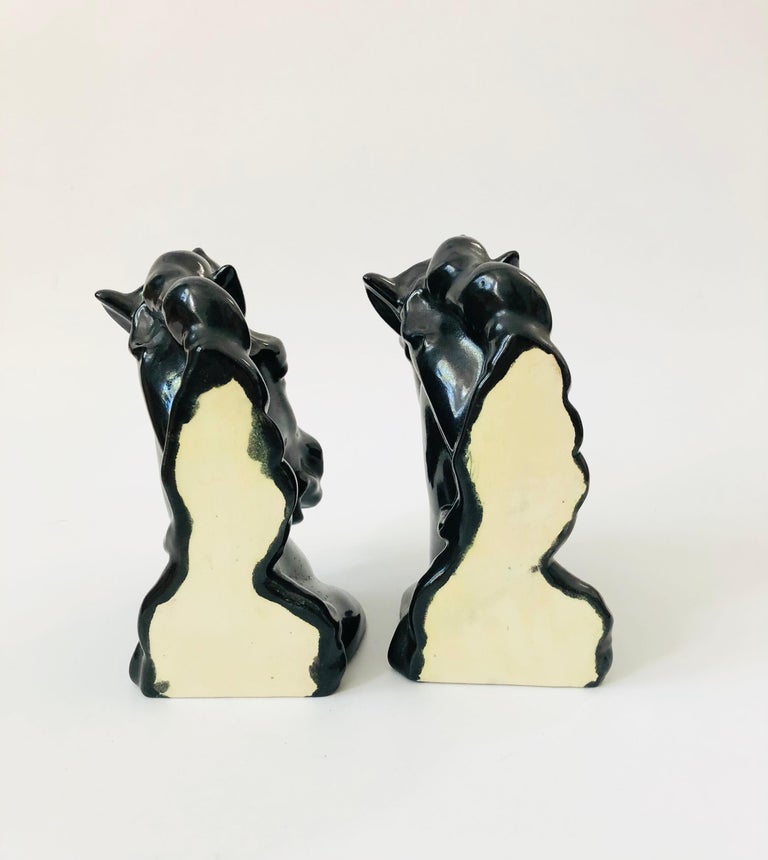 Pair of Vintage Ceramic Horse Bookends at 1stDibs