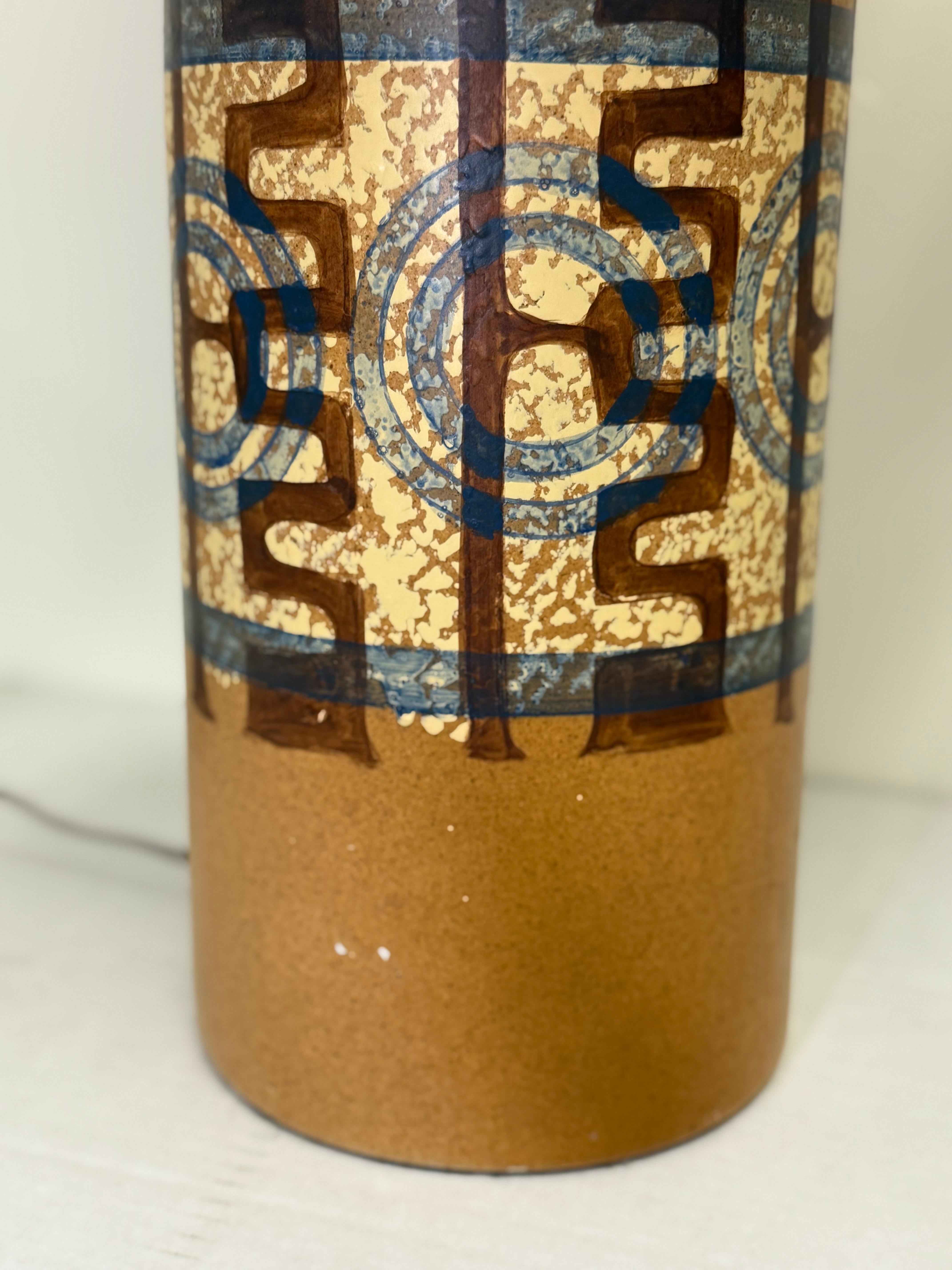 Paire de lampes en céramique vintage d'Elspeth Cohen pour Lapid  MCM Studio Pottery en vente 1