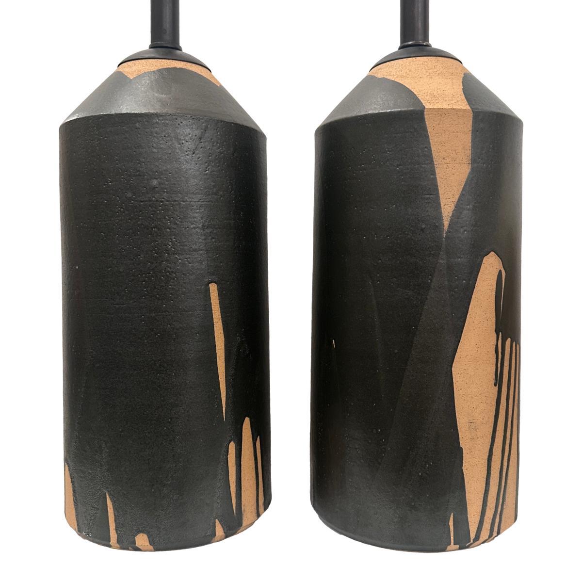 italien Paire de lampes en céramique vintage en vente