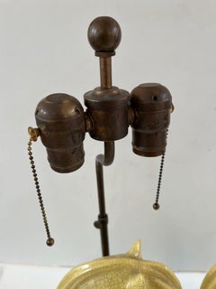 Pair of Vintage Ceramic Rare Deco Style Horse Heads Table Lamps with Silk Shade