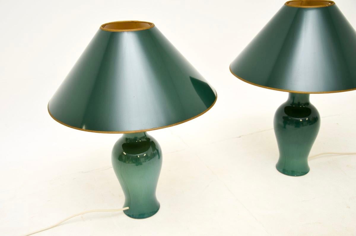 Mid-Century Modern Pair of Vintage Ceramic Table Lamps